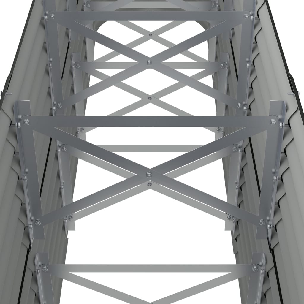 Letto da Giardino in Acciaio Zincato 224x40x68 cm Antracite - homemem39