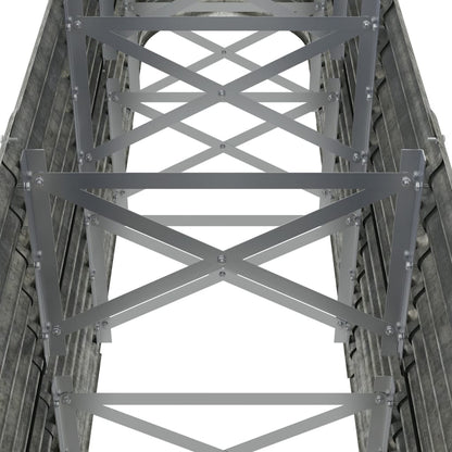 Letto Giardino Acciaio Zincato 224x40x68cm Argento - homemem39