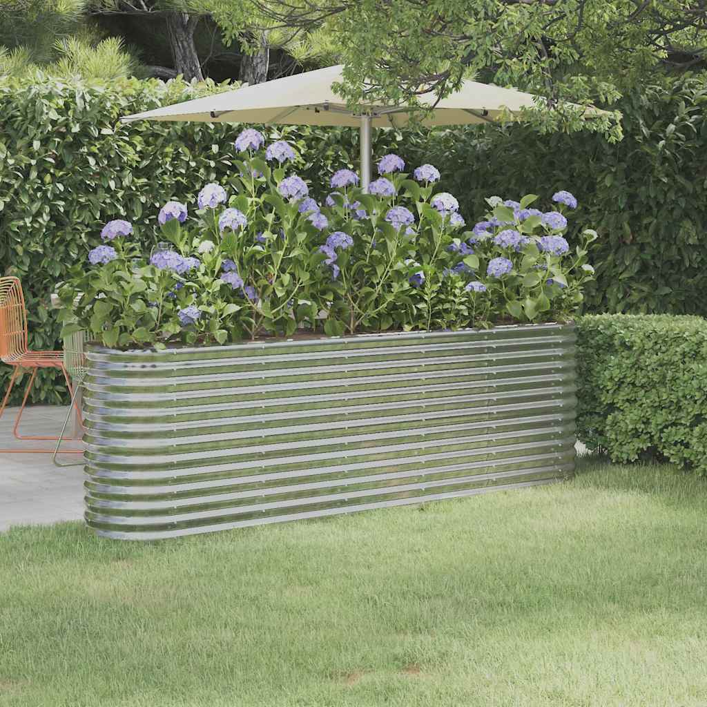 Letto Giardino Acciaio Zincato 224x40x68cm Argento | homemem39