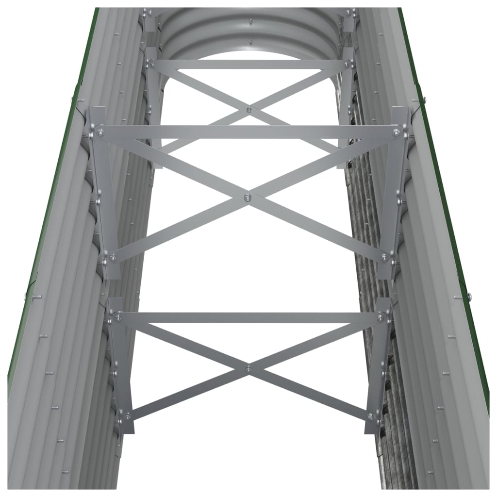 Letto Giardino Acciaio Zincato 260x40x68 cm Verde - homemem39