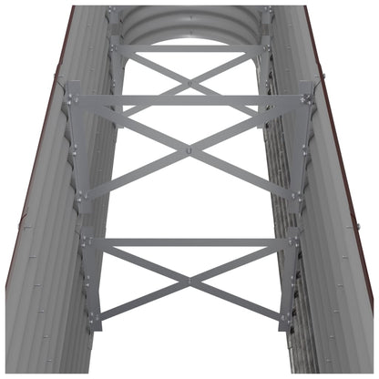 Letto Giardino Acciaio Zincato 260x40x68cm Marrone - homemem39