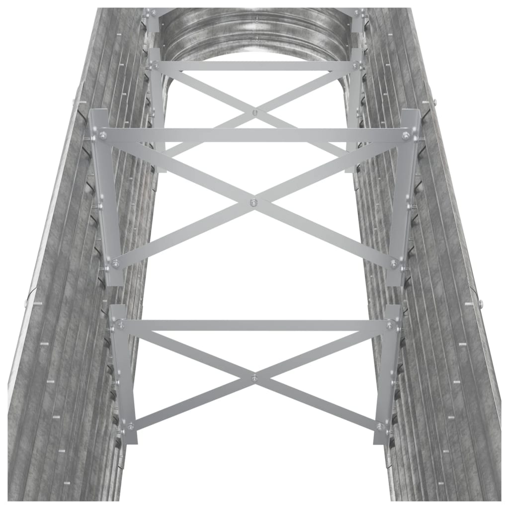 Letto Giardino Acciaio Zincato 260x40x68cm Argento - homemem39