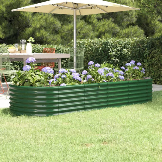 Letto Giardino Acciaio Zincato 224x80x36 cm Verde - homemem39