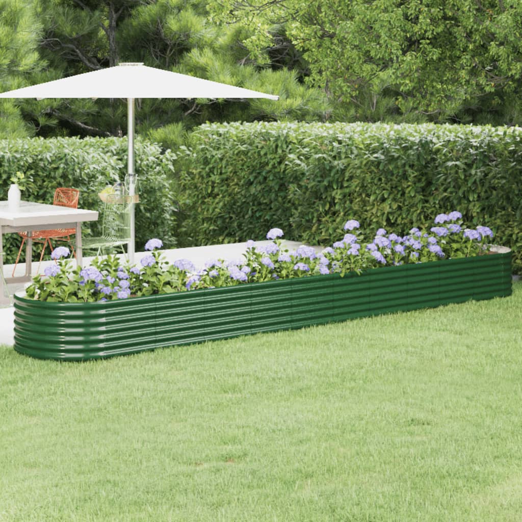 Letto Giardino Acciaio Verniciato a Polvere 440x80x36 cm Verde - homemem39