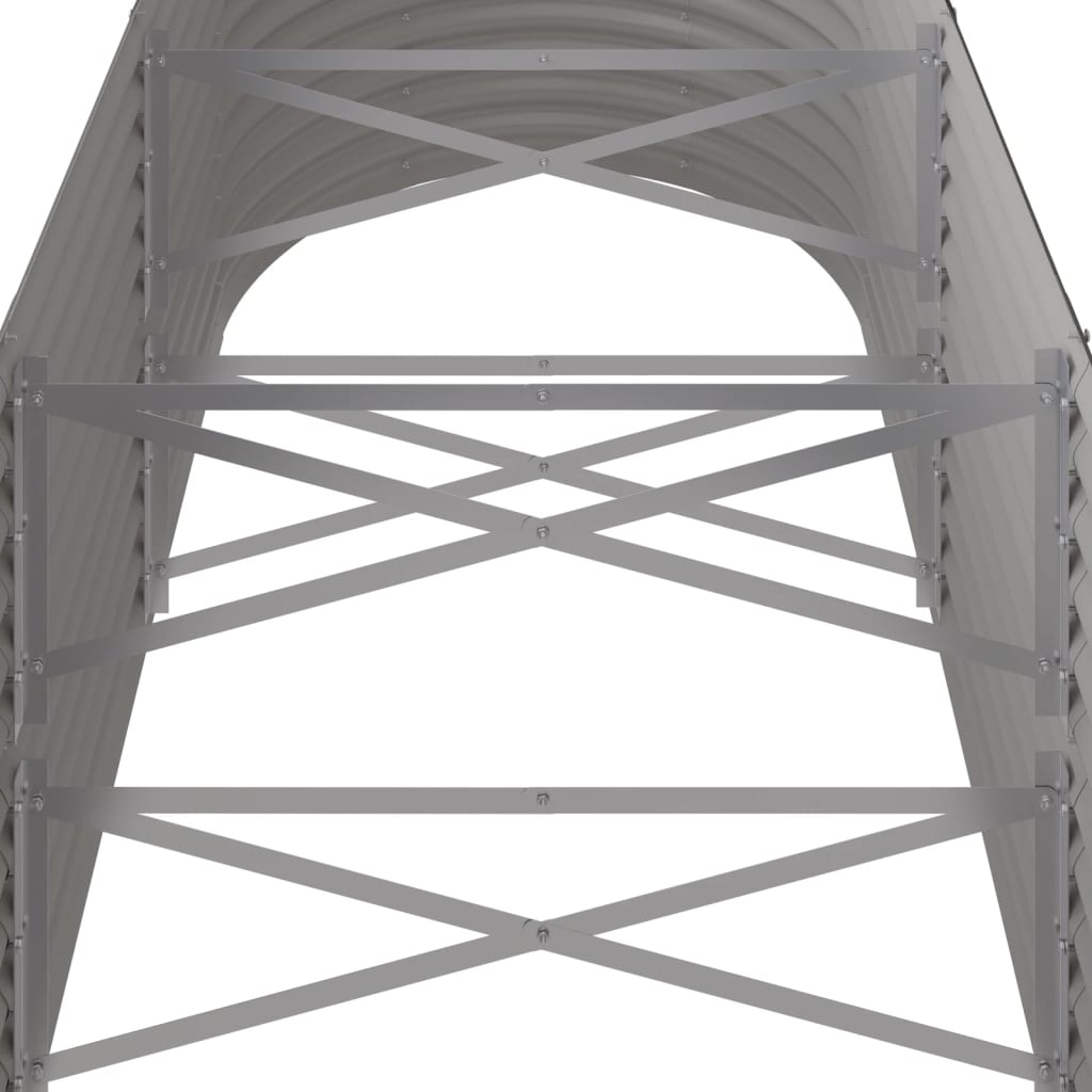 Letto Giardino Acciaio Verniciato a Polvere 224x80x68 cm Grigio - homemem39