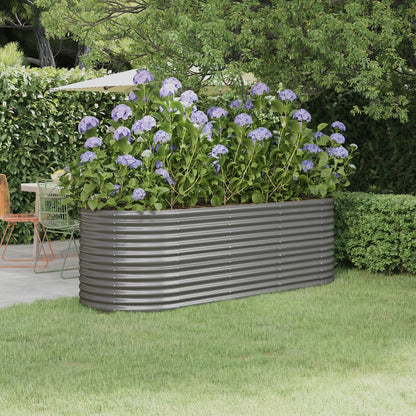Letto Giardino Acciaio Verniciato a Polvere 224x80x68 cm Grigio - homemem39
