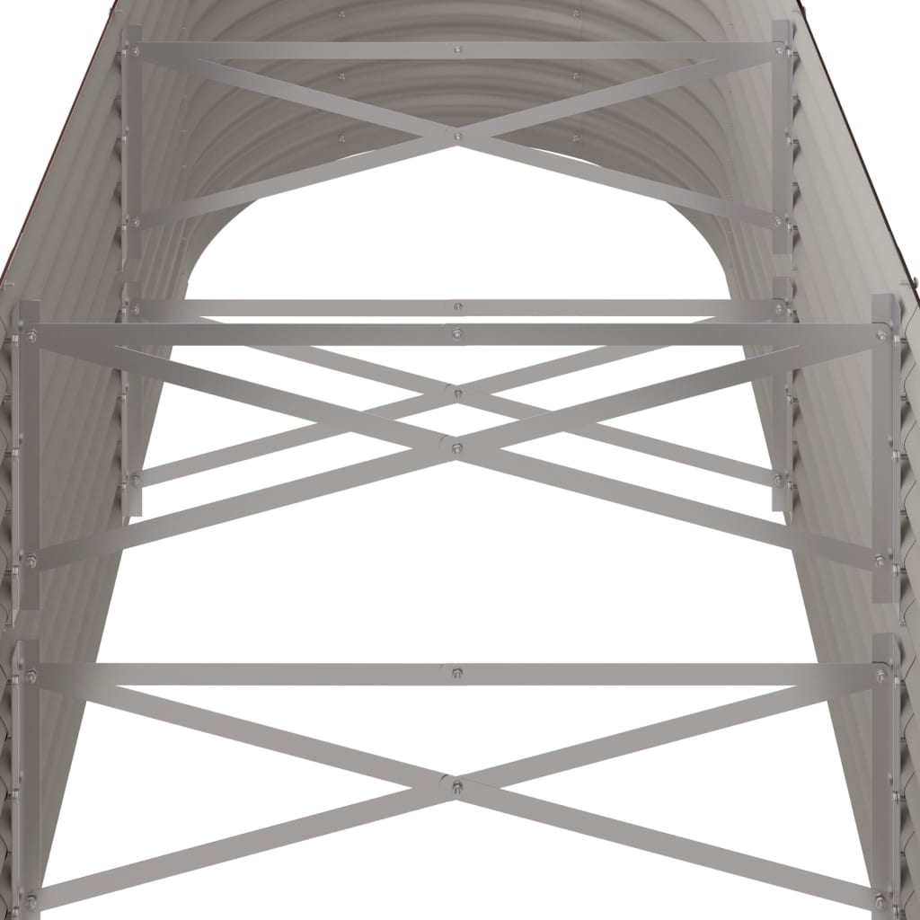 Letto Giardino Acciaio Zincato 224x80x68cm Marrone - homemem39