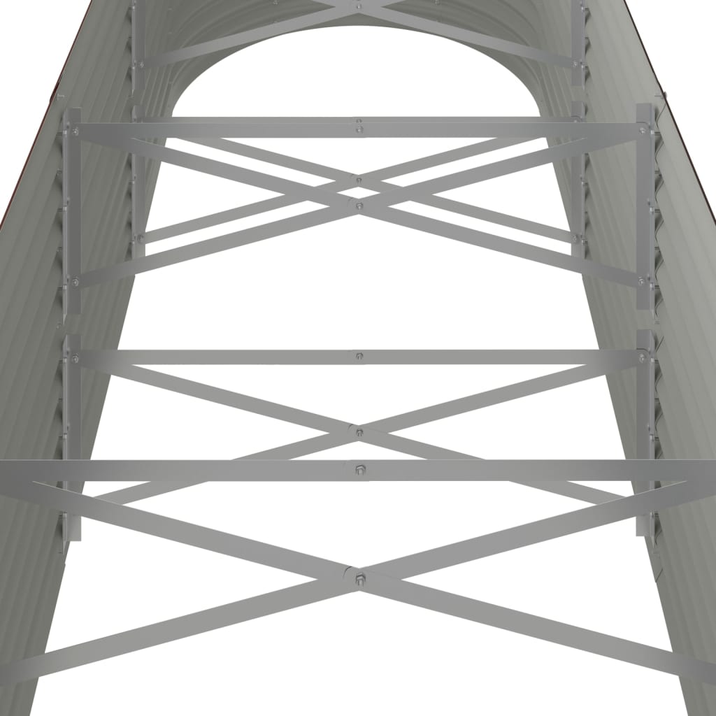 Letto Giardino Acciaio Zincato 296x80x68cm Marrone - homemem39