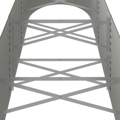 Letto Giardino Acciaio Zincato 296x80x68cm Marrone - homemem39