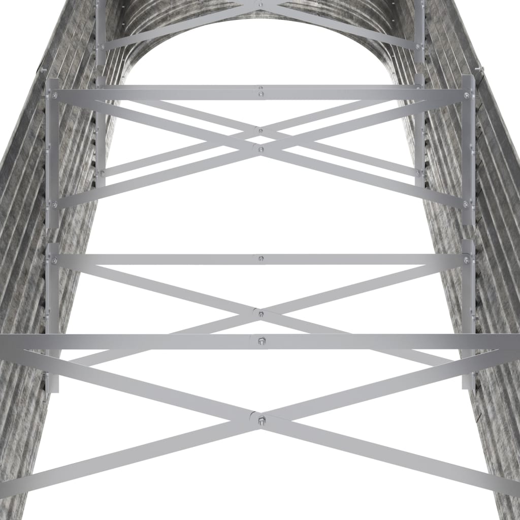 Letto Giardino Acciaio Zincato 296x80x68cm Argento - homemem39