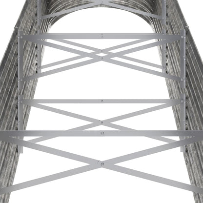 Letto Giardino Acciaio Zincato 296x80x68cm Argento - homemem39