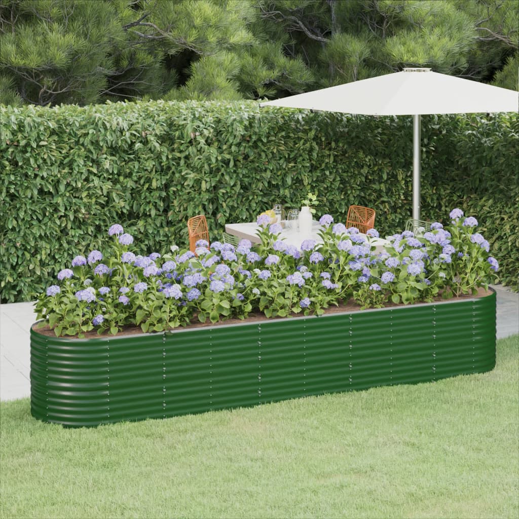 Letto Giardino Acciaio Zincato 368x80x68 cm Verde - homemem39
