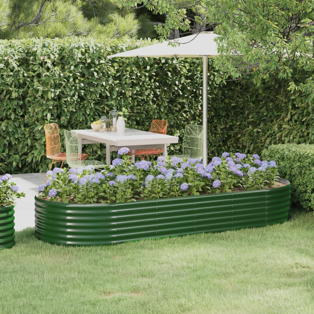 Letto Giardino Acciaio Zincato 249x100x36 cm Verde - homemem39