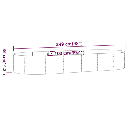 Letto da Giardino in Acciaio a Polvere 249x100x36 cm Antracite