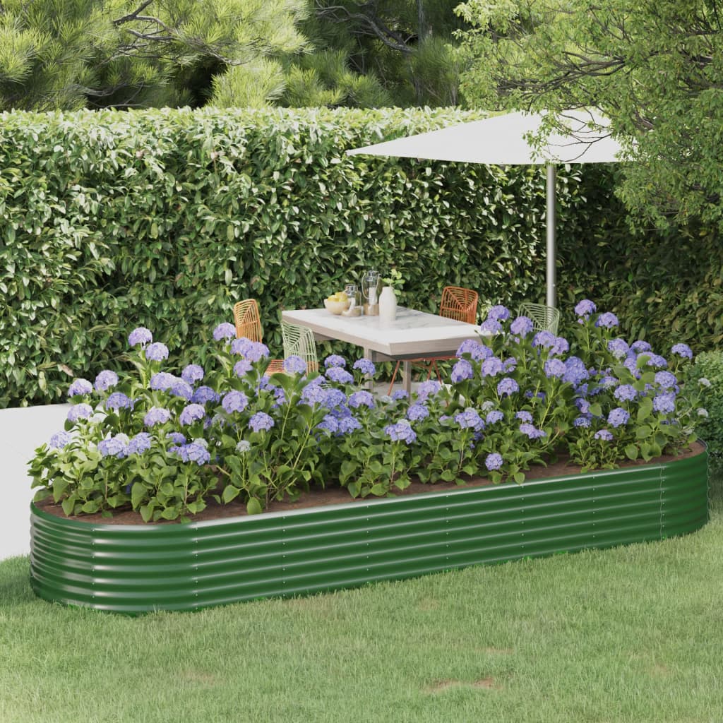 Letto Giardino Acciaio Verniciato a Polvere 322x100x36 cm Verde - homemem39