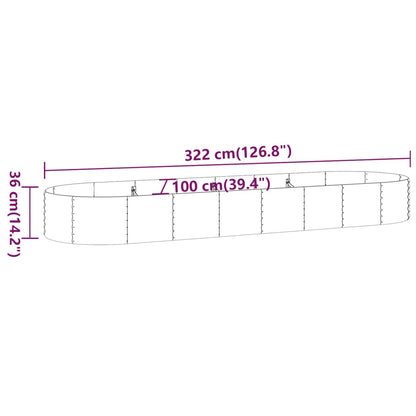Letto Giardino Acciaio Zincato 322x100x36cm Grigio | homemem39