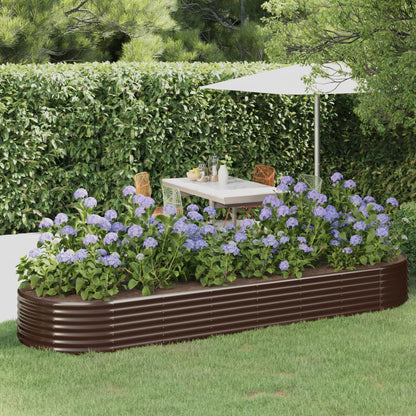 Letto Giardino Acciaio Zincato 322x100x36 cm Marrone