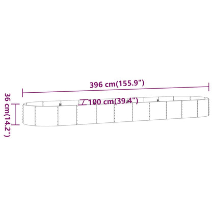 Letto Giardino Acciaio Zincato 396x100x36 cm Marrone | homemem39