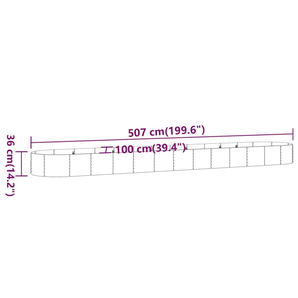 Letto Giardino Acciaio Zincato 507x100x36 cm Verde | homemem39