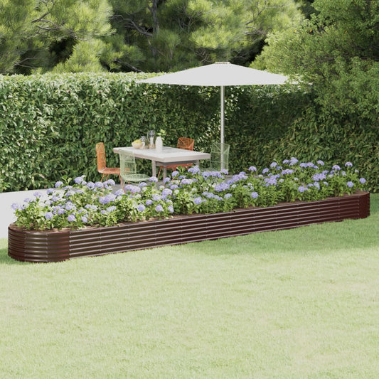 Letto Giardino Acciaio Zincato 544x100x36 cm Marrone