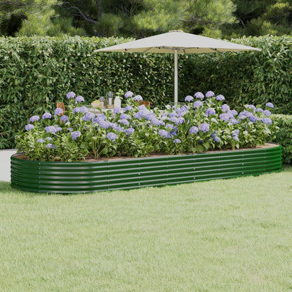 Letto Giardino Acciaio Zincato 373x140x36 cm Verde