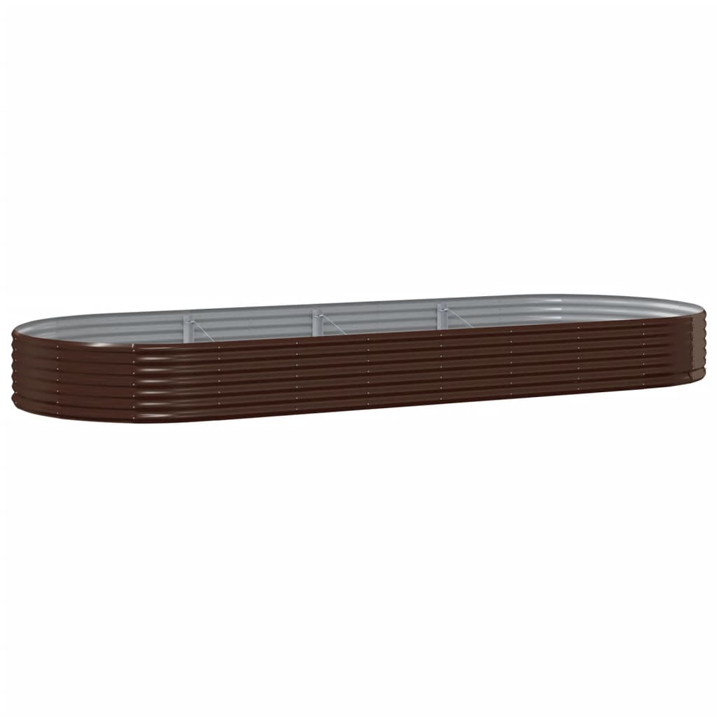 Letto Giardino Acciaio Zincato 373x140x36 cm Marrone | homemem39