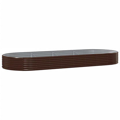 Letto Giardino Acciaio Zincato 373x140x36 cm Marrone | homemem39