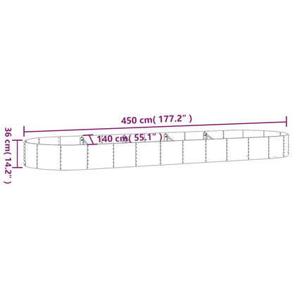 Letto Giardino Acciaio Zincato 450x140x36 cm Marrone | homemem39