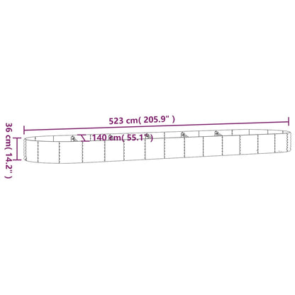 Letto Giardino Acciaio Zincato 523x140x36 cm Verde | homemem39