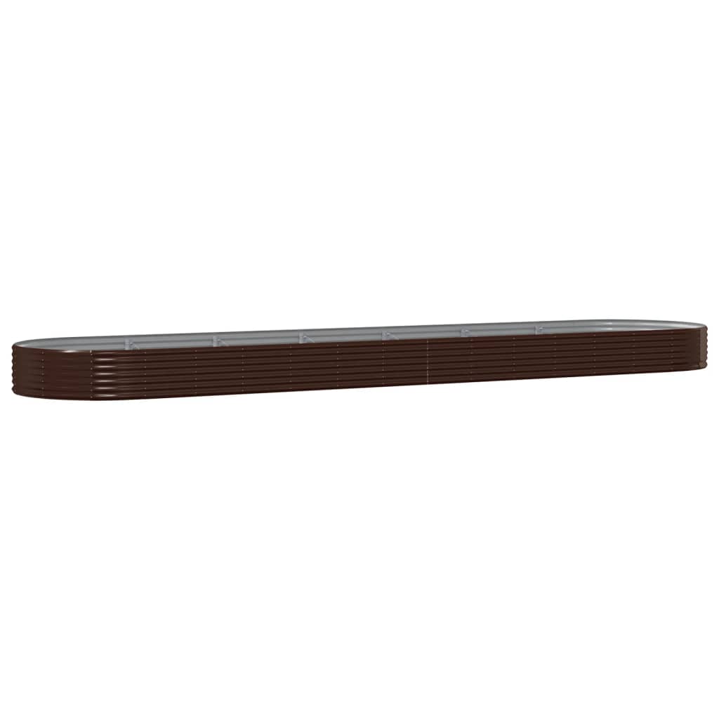 Letto Giardino Acciaio Zincato 600x140x36 cm Marrone | homemem39