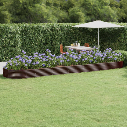 Letto Giardino Acciaio Zincato 600x140x36 cm Marrone | homemem39