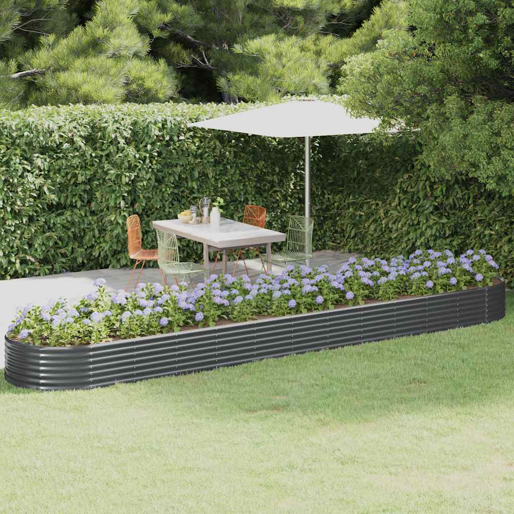 Letto da Giardino in Acciaio Zincato 600x140x36 cm Antracite