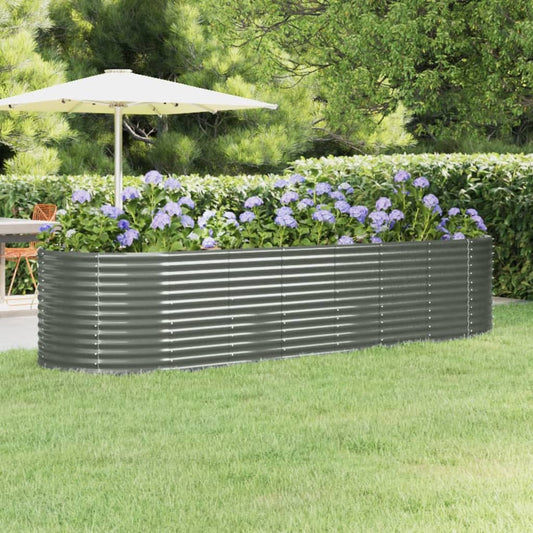 Letto Giardino Acciaio Zincato 322x100x68cm Grigio - homemem39