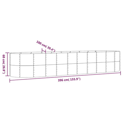 Letto Giardino Acciaio Zincato 396x100x68cm Grigio | homemem39