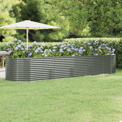 Letto Giardino Acciaio Zincato 396x100x68cm Grigio | homemem39