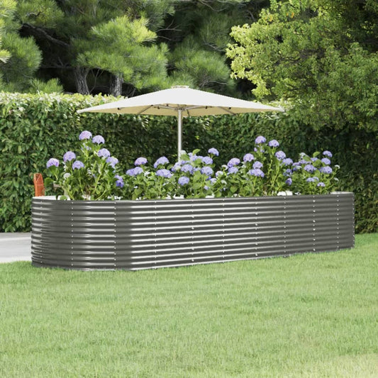 Letto Giardino Acciaio Zincato 367x140x68 cm Grigio