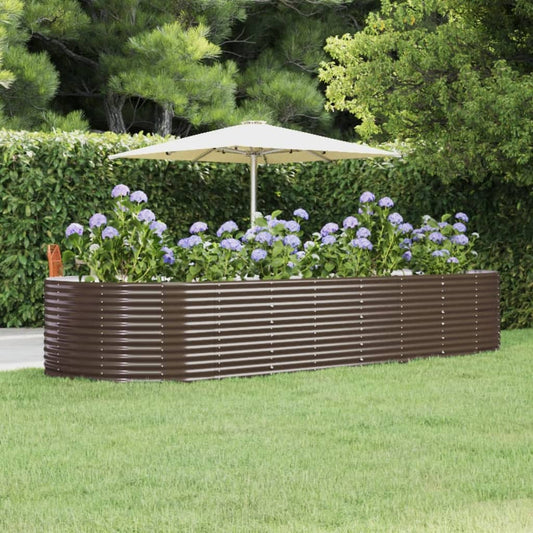 Letto Giardino Acciaio Zincato 367x140x68 cm Marrone