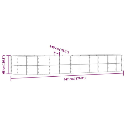 Letto Giardino Acciaio Zincato 447x140x68 cm Grigio | homemem39
