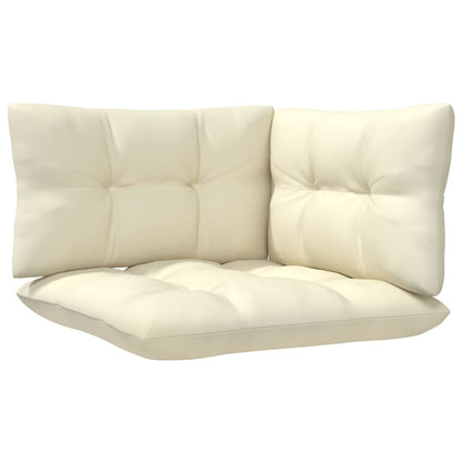 Set Salotto da Giardino 5pz con Cuscini Crema in Legno di Pino | homemem39