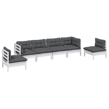Set Salotto da Giardino 6 pz con Cuscini Legno Massello di Pino - homemem39