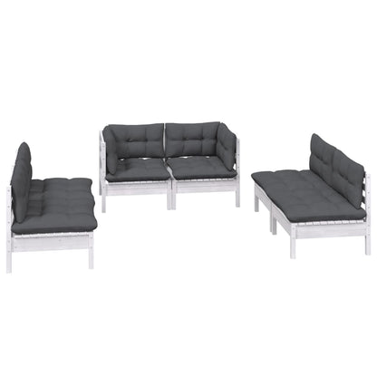 Set Salotto da Giardino 6 pz con Cuscini Legno Massello di Pino - homemem39