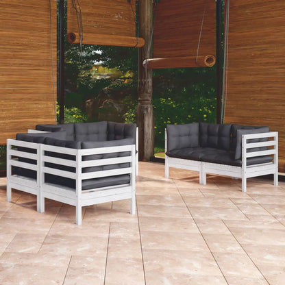 Set Salotto da Giardino 6 pz con Cuscini Legno Massello di Pino - homemem39