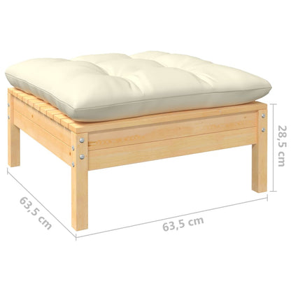 Set Divani da Giardino 8 pz con Cuscini Crema in Massello di Pino | homemem39