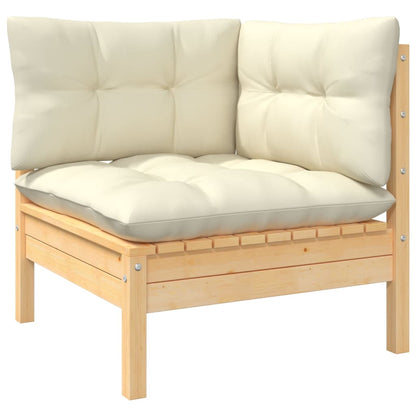 Set Divani da Giardino 10 pz con Cuscini Crema in Massello di Pino | homemem39
