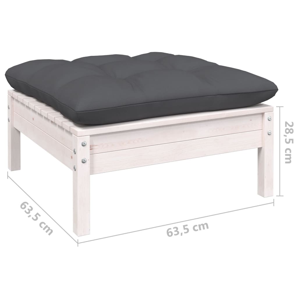 Set Divani da Giardino 12 pz con Cuscini Bianchi Legno di Pino | homemem39