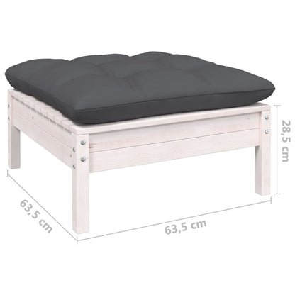 Set Divani da Giardino 12 pz con Cuscini Bianchi Legno di Pino | homemem39