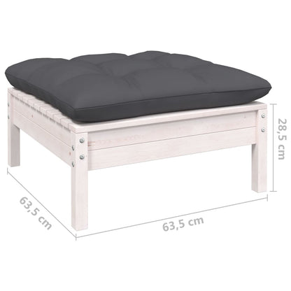 Set Divani da Giardino 8 pz con Cuscini Bianchi Legno di Pino | homemem39