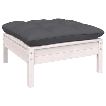 Set Divani da Giardino 10 pz con Cuscini Bianchi Legno di Pino | homemem39