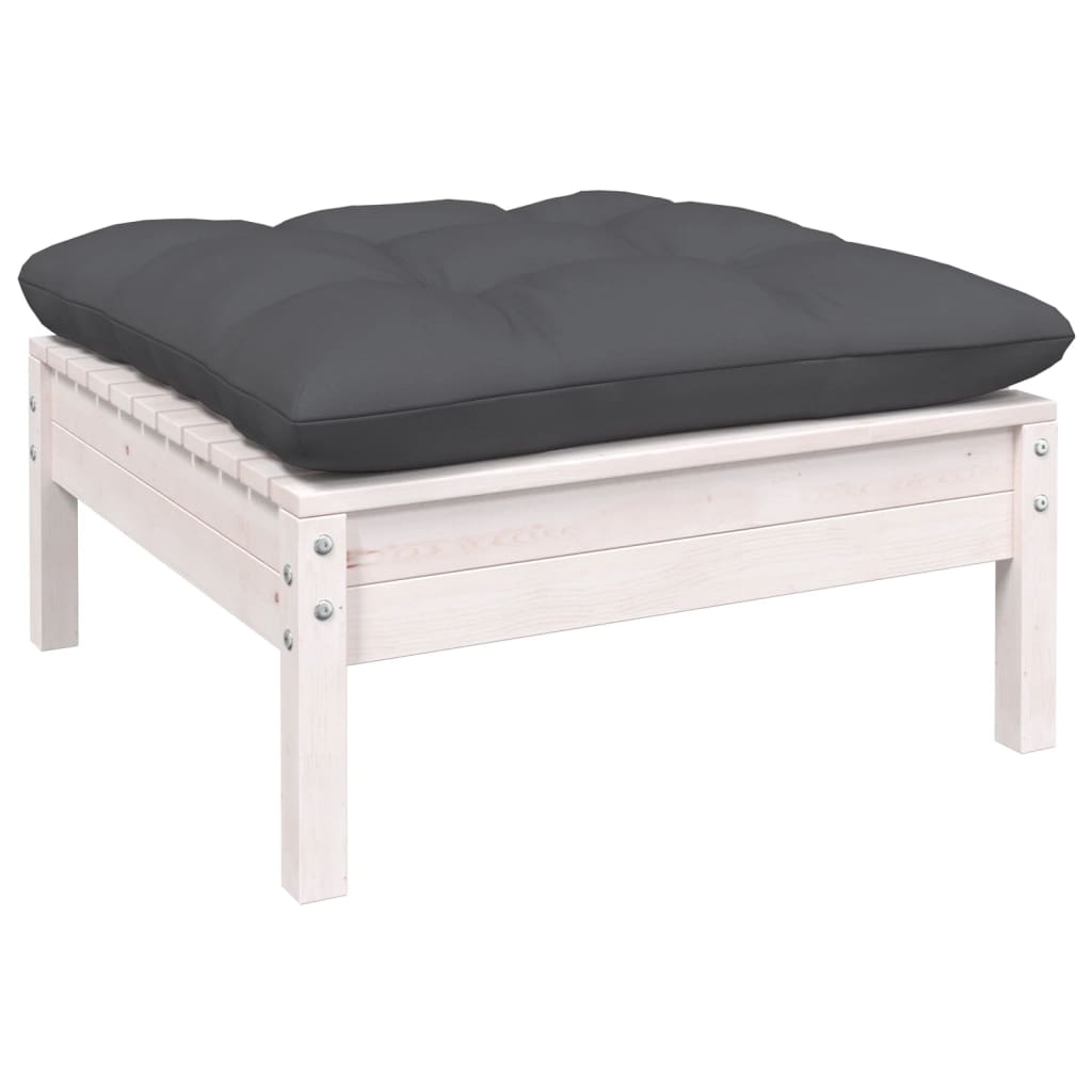Set Divani da Giardino 14 pz con Cuscini Bianchi Legno di Pino | homemem39