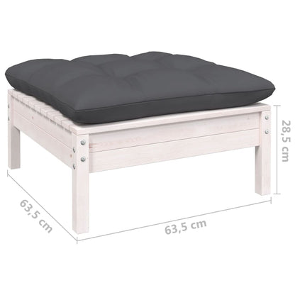 Set Divani da Giardino 14 pz con Cuscini Bianchi Legno di Pino | homemem39